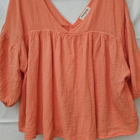 Melon Gauzy Top Oversized Medium - Picture 10 of 10